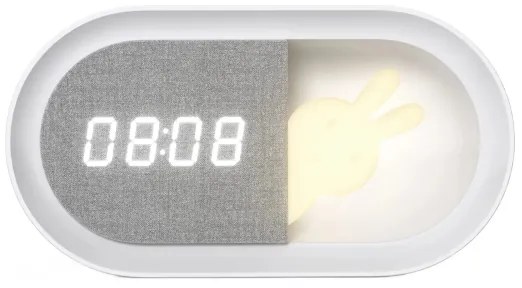 Lampă de noapte LED reglabilă cu ceas BUNNY LED/1,2W/5V 3000K