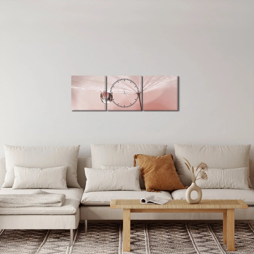 Tablou - O picătură de rouă (cu ceas) (90x30 cm)