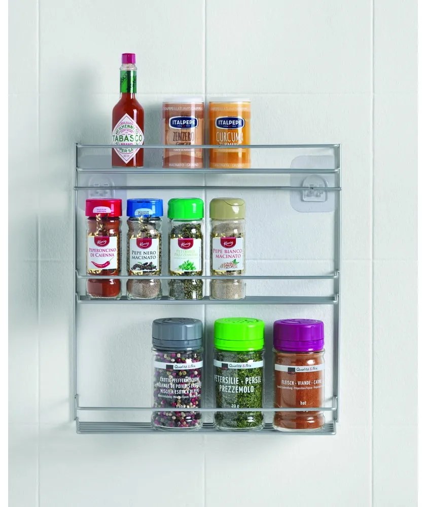 Suport de perete cu trei nivele pentru condimente Metaltex