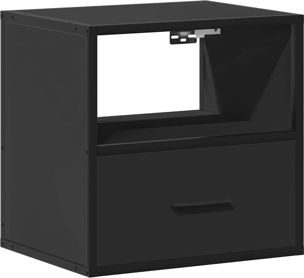 vidaXL Noptieră de perete, negru, 40x31x39,5 cm