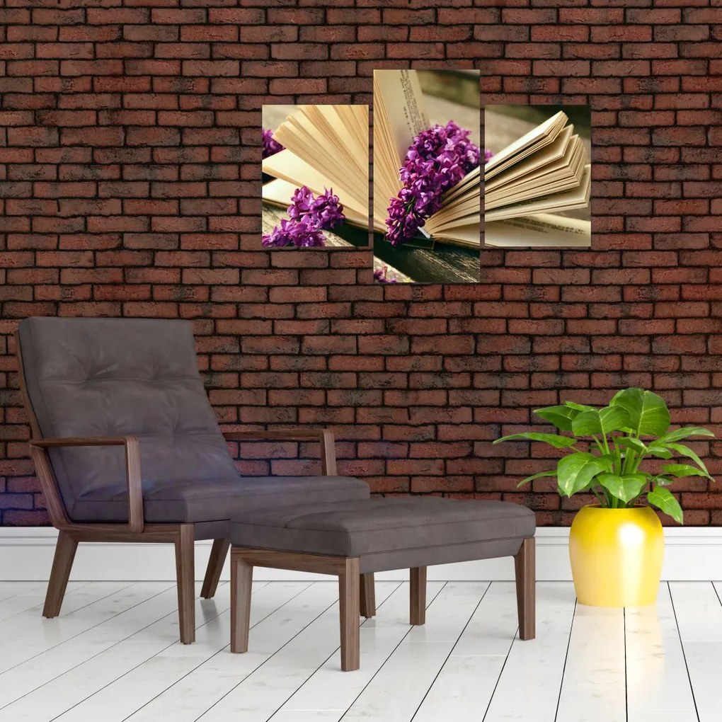 Tablou cu cartea și lavanda (90x60 cm)