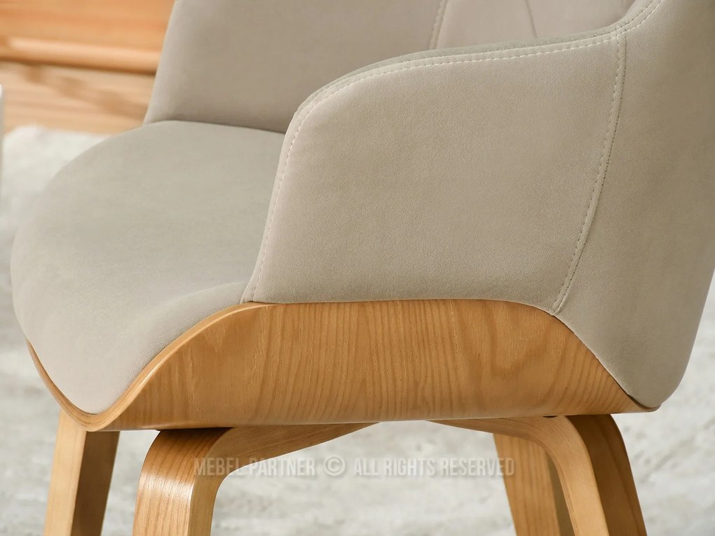 Scaun Sorien K (bej + stejar). Promo -16%. 1111267