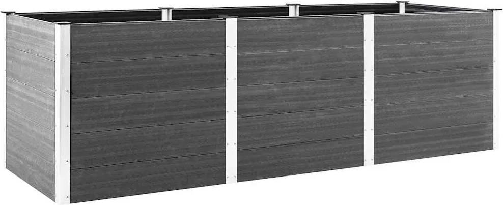 vidaXL Strat înălțat de grădină, gri, 300x100x91 cm, WPC