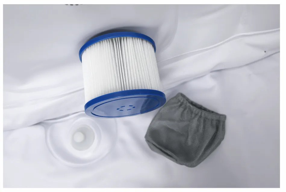 Jacuzzi gonflabil, maro/alb, 2-4 pers., 800 l, KAMINO TYP 1