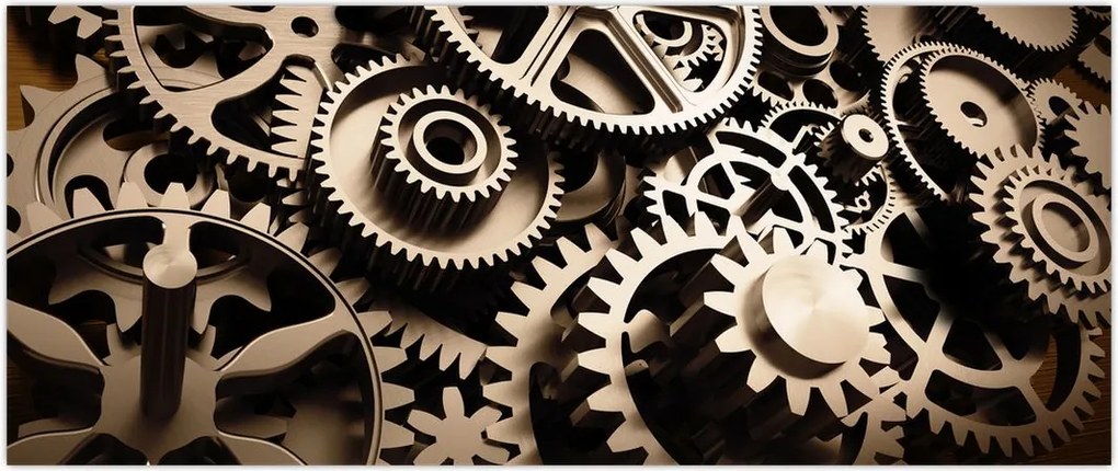 Tablou - Piese de ceas (120x50 cm)