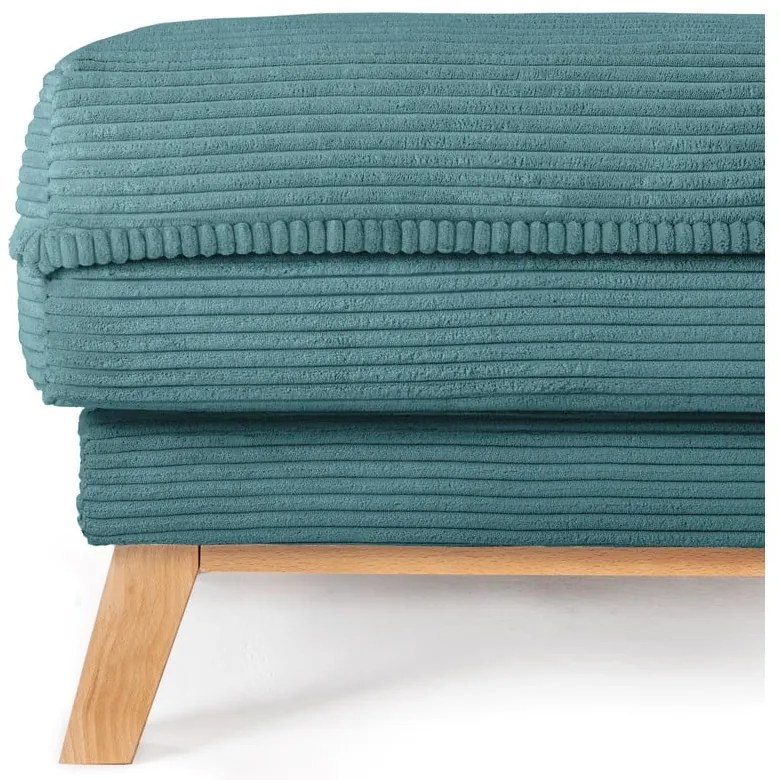 Taburet turcoaz cu tapițerie din catifea reiată Tori – Bonami Selection