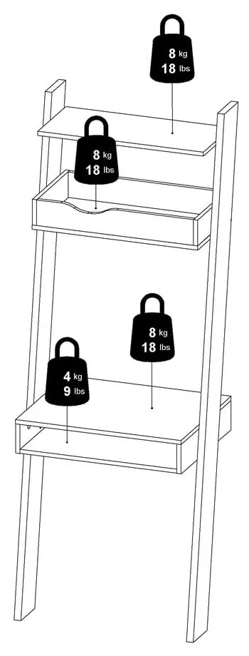 Birou de perete cu aspect de lemn de stejar 65x48 cm Oslo - Tvilum