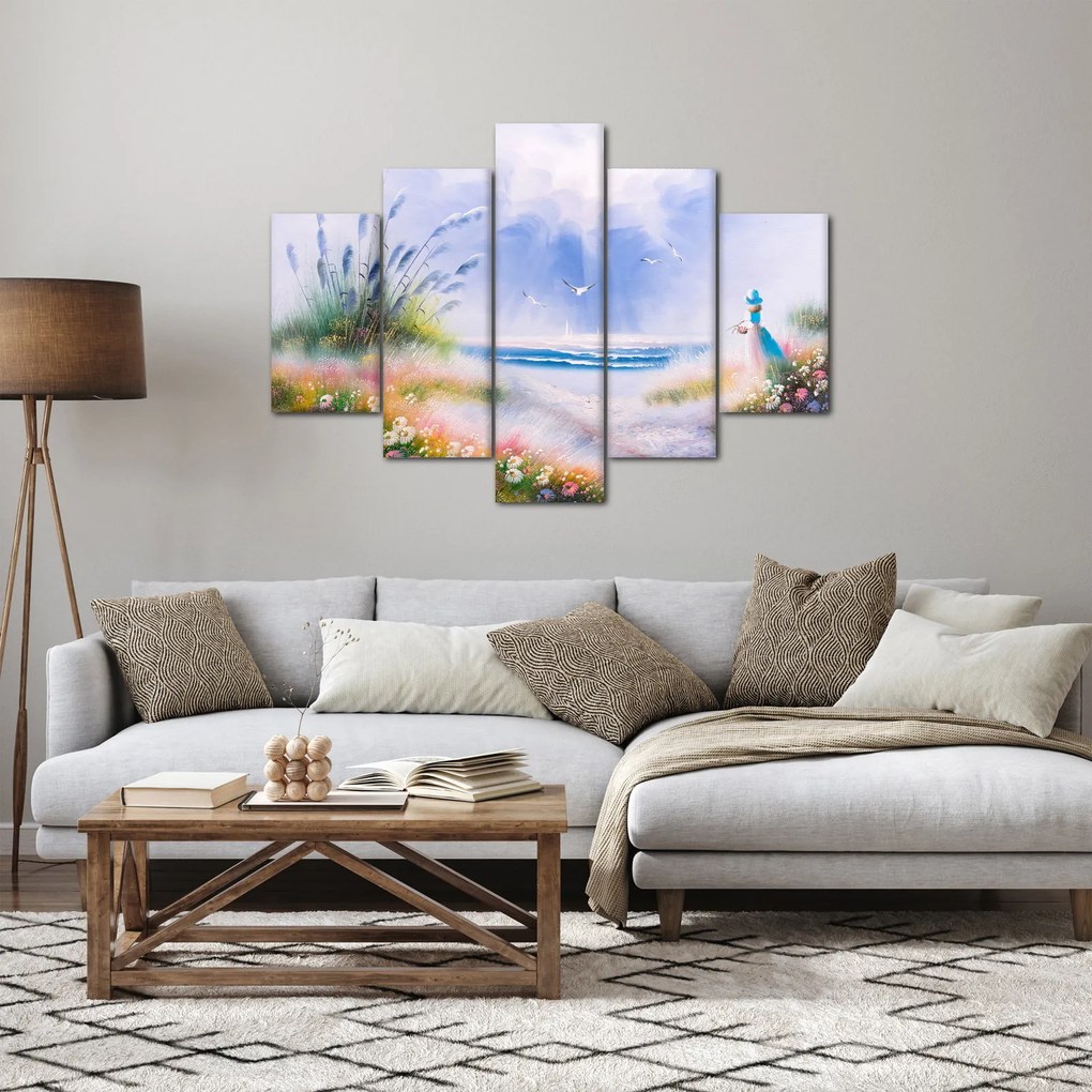 Tablou - Plaja romantică, pictură în ulei (150x105 cm)