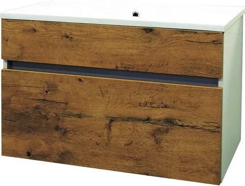 Dulap baza lavoar Sanotechnik Stella 60, 59 cm, 1 sertar, stejar antic