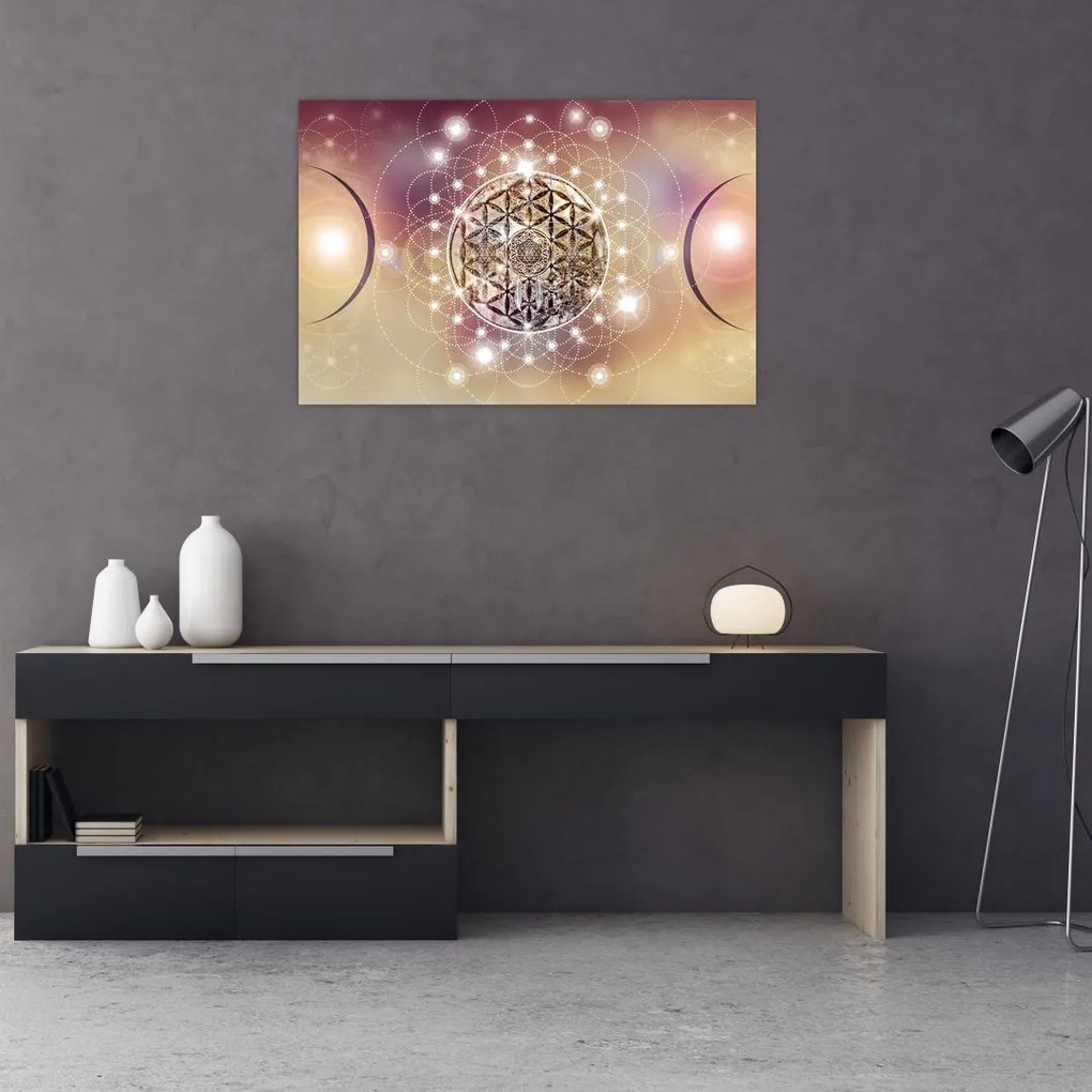 Tablou - Mandala cu elemente (90x60 cm)