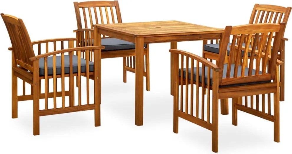 vidaXL Set mobilier de grădină cu perne, 5 piese, lemn masiv de acacia
