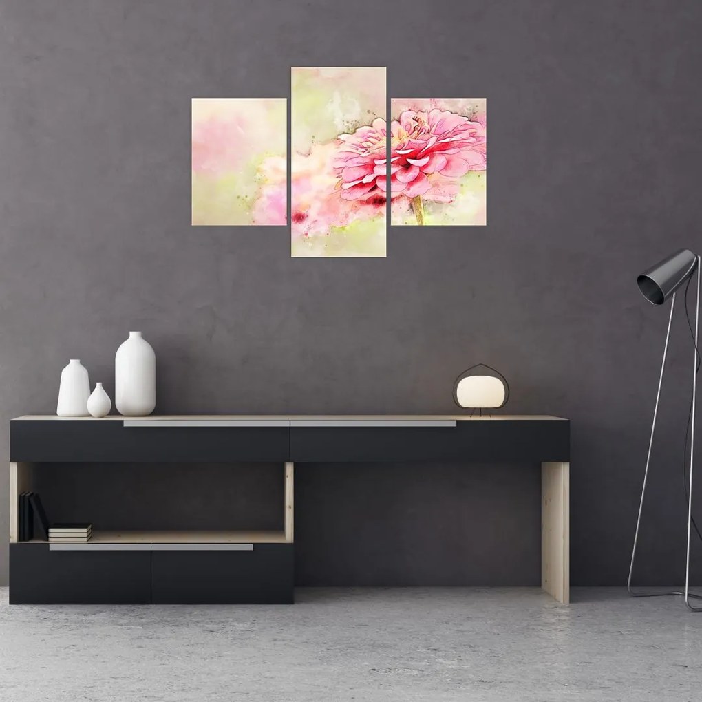 Tablou - Floare roz, aquarel (90x60 cm)