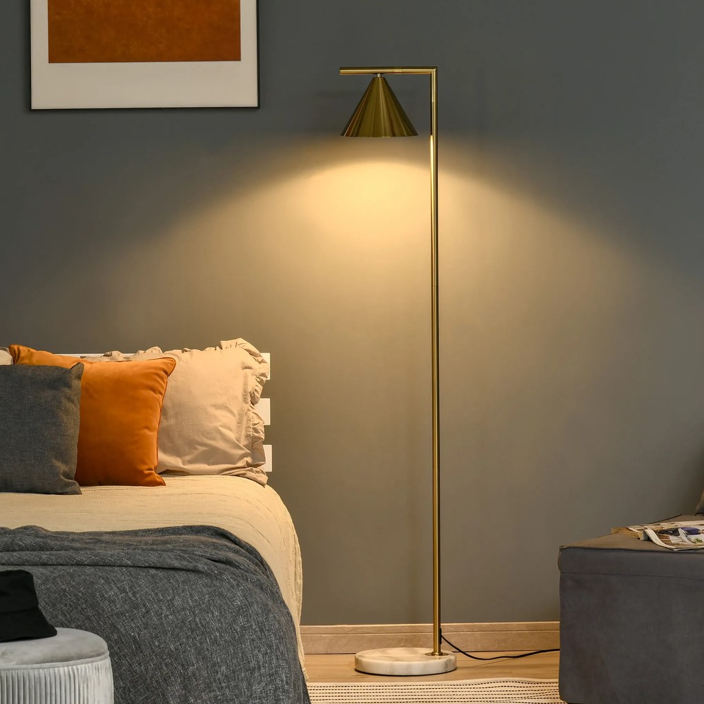 Lampa de podea, abajur reglabil, 31x26x153 cm aurie HOMCOM | Aosom RO