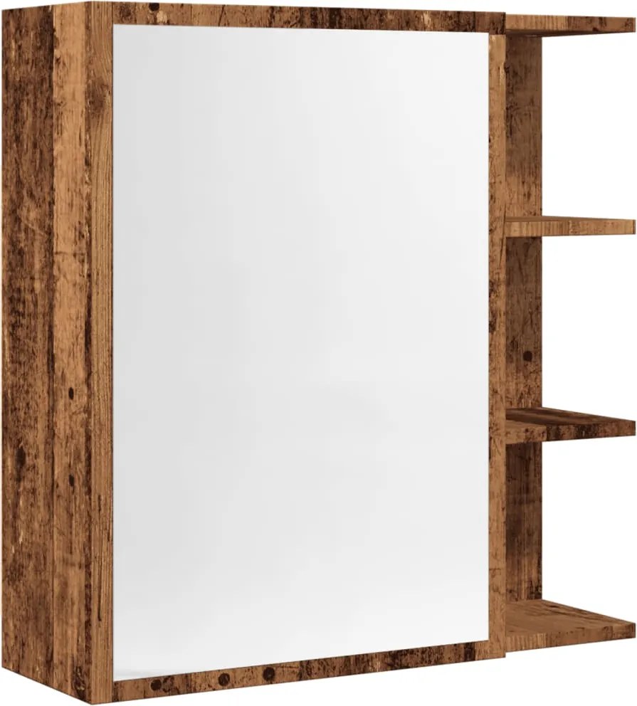 vidaXL Dulap baie cu oglindă lemn vechi 62,5x20,5x64 cm lemn prelucrat