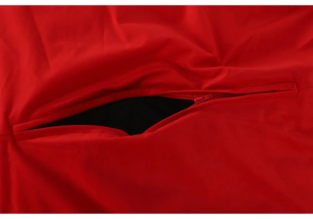 Fotoliu tip sac, material textil roşu, TRIKALO