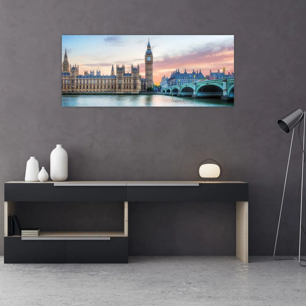 Tablou - Londra în culori pastelate (120x50 cm)