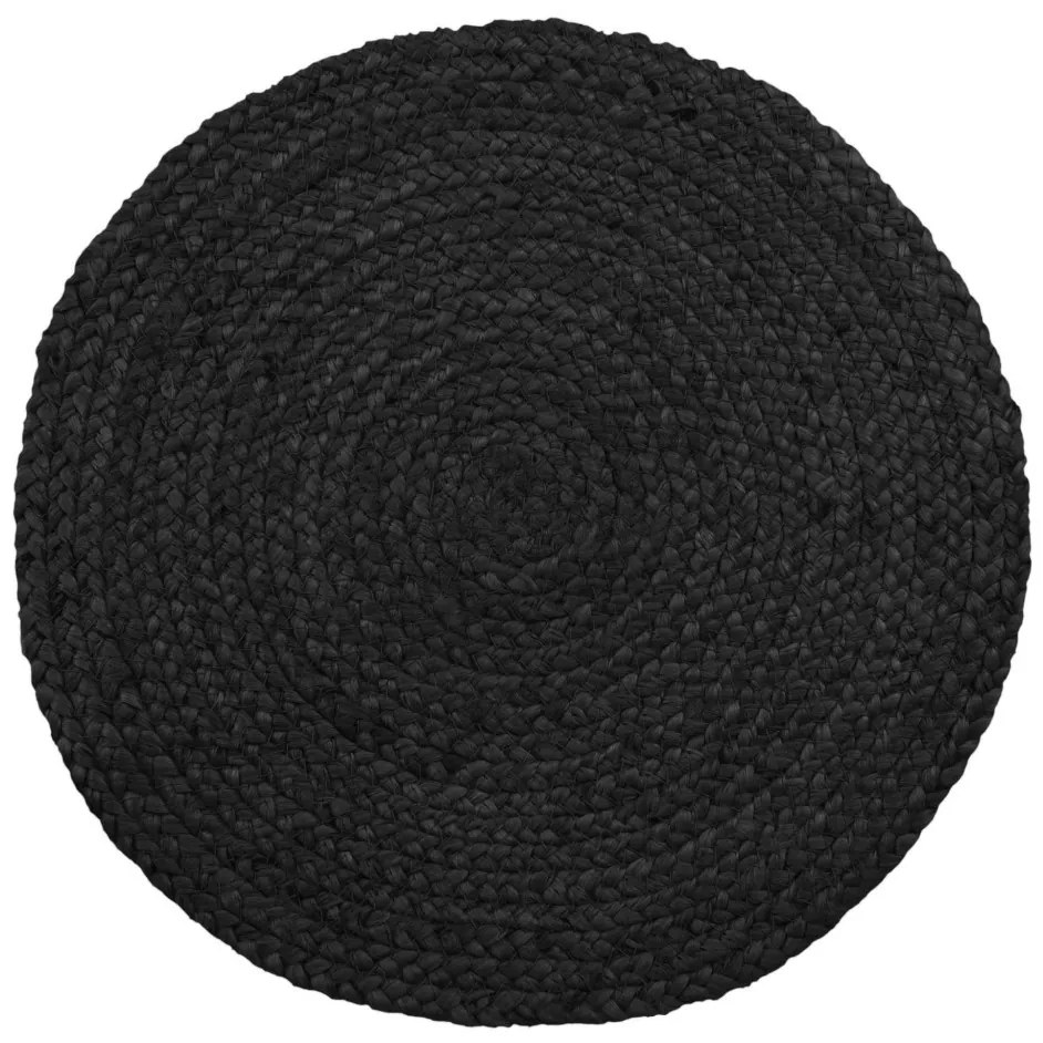 Saltea de masă Bombay, iută împletită, gri închis, rotundă 38 cm 4 bucăți