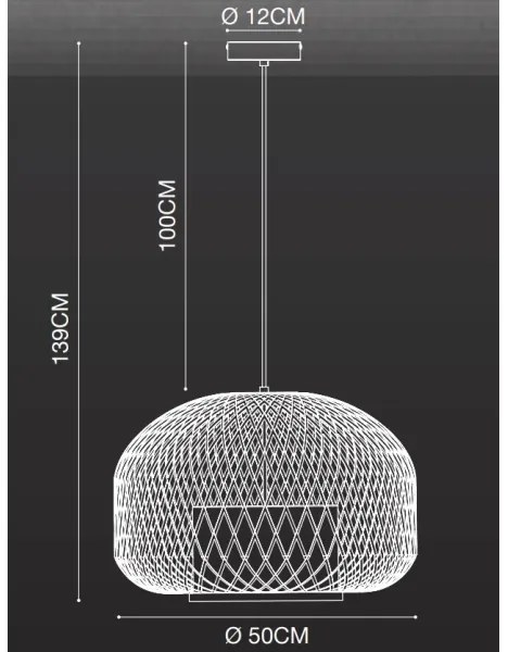 Lustră pe cablu Nordlux HISOKA 1xE27/40W/230V negru/bambus