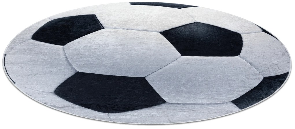 BAMBINO 2139 cerc covor lavabil - Fotbal pentru copii anti-alunecare - negru / alb - SECUNDAR-COTATI PRODUSUL