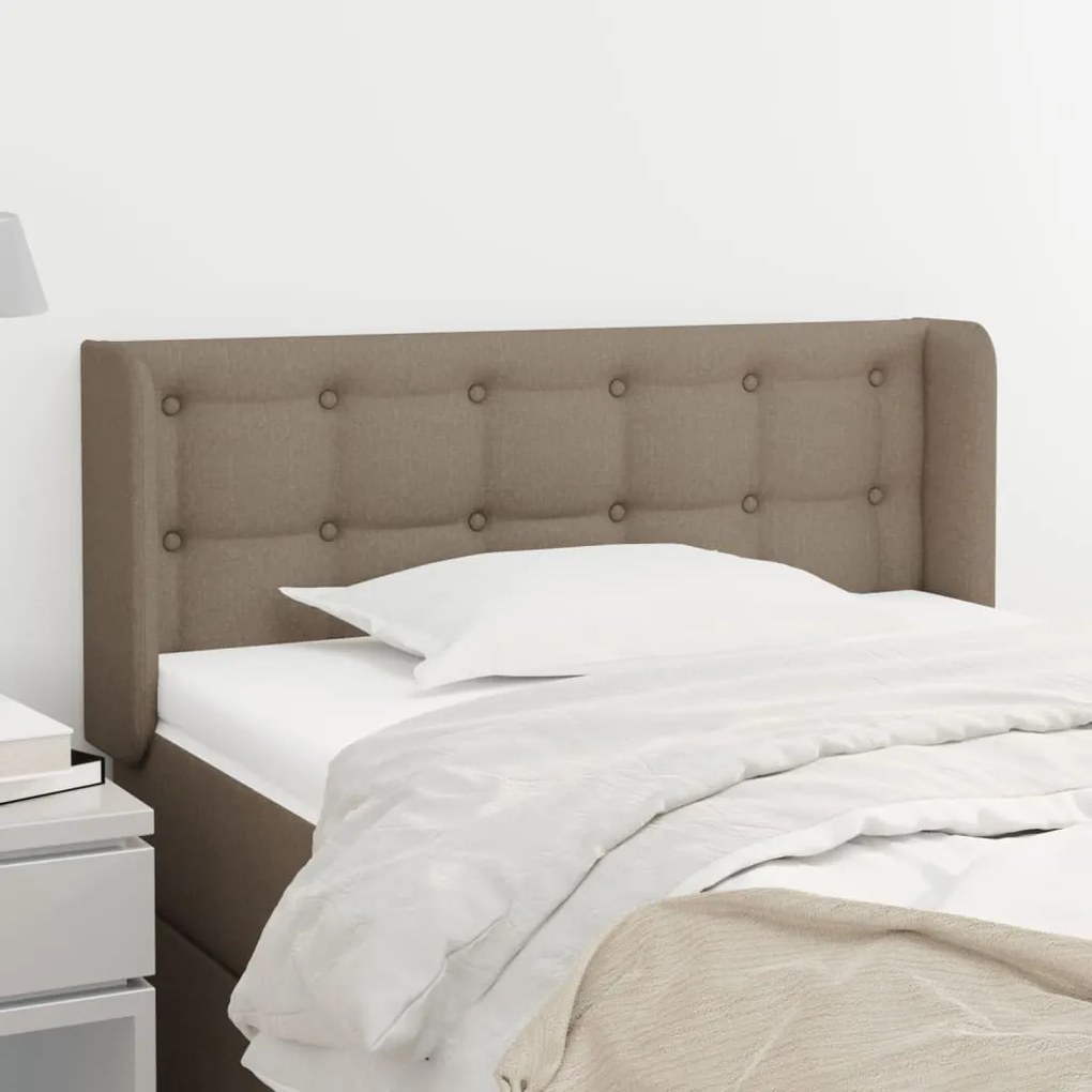 vidaXL Tăblie de pat cu aripioare gri taupe 103x16x78/88 cm textil