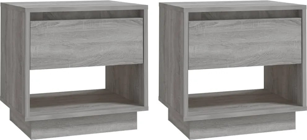 vidaXL Noptiere, stejar gri sonoma, 2 buc., 45x34x44 cm, PAL