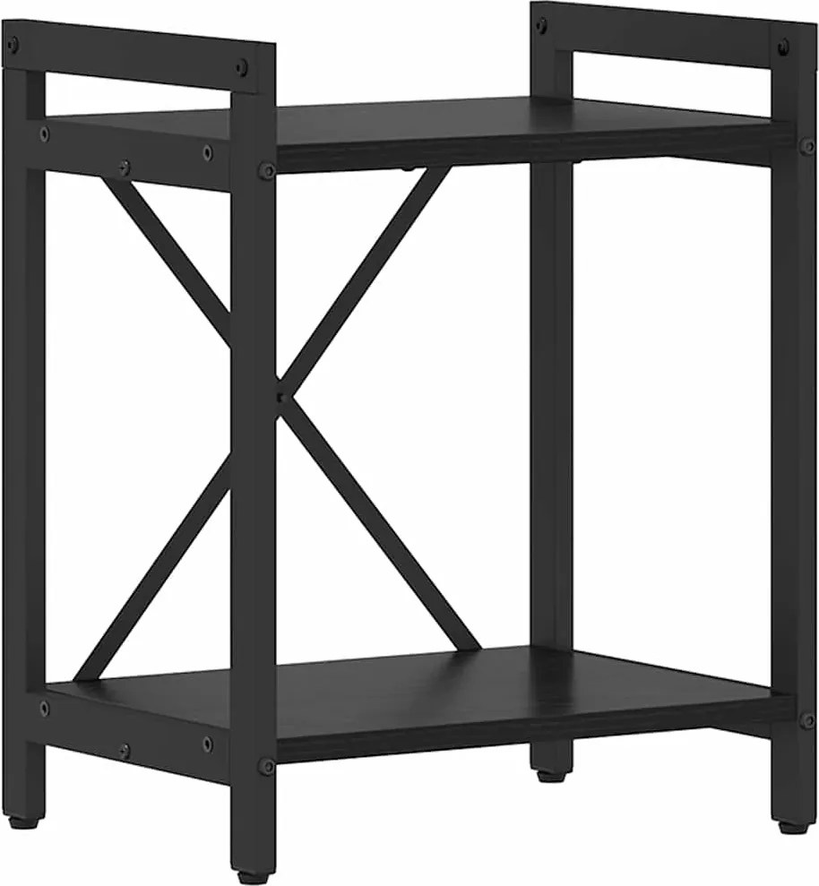 vidaXL Raft pentru cărți Stejar Negru 40 x 30 x 50 cm Lemn compozit