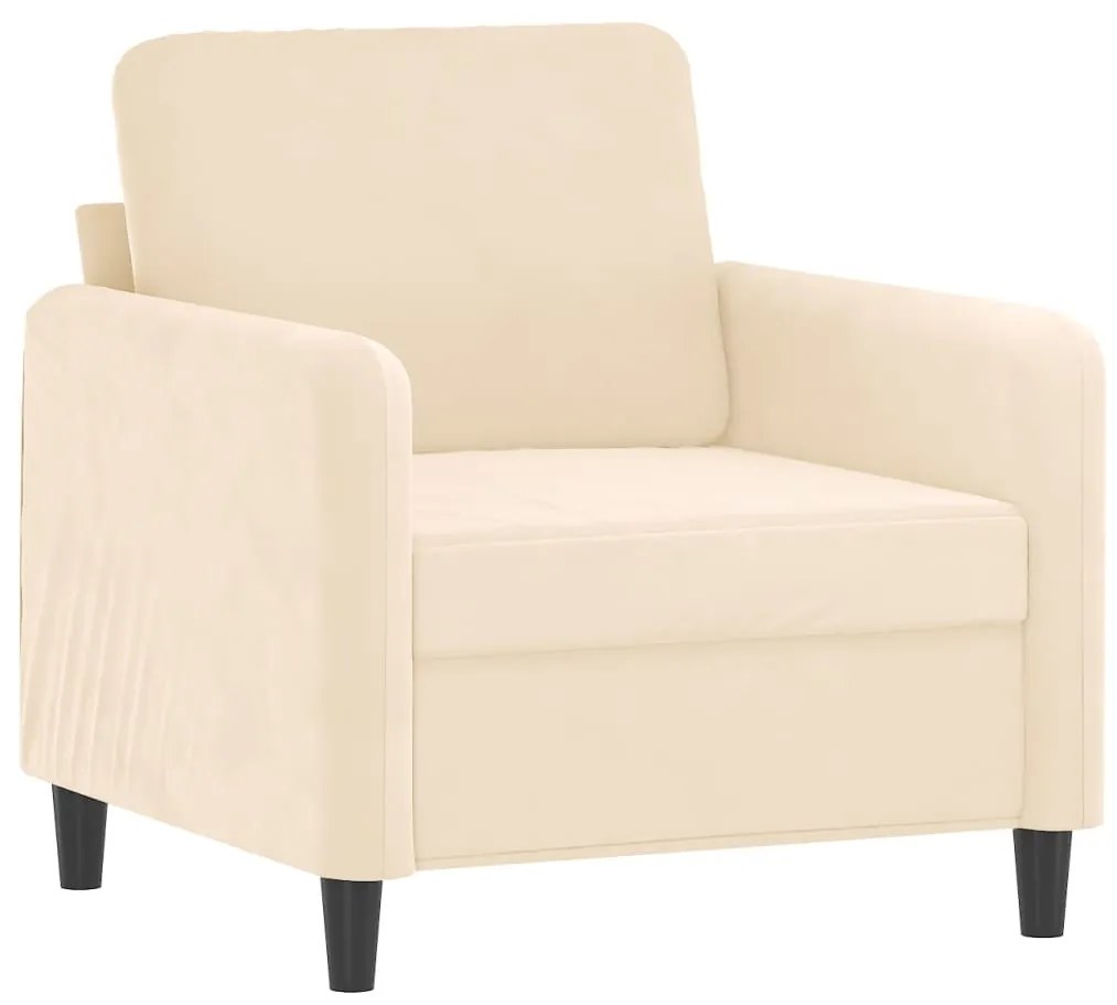 349031 vidaXL Canapea de o persoană, crem, 60 cm, catifea