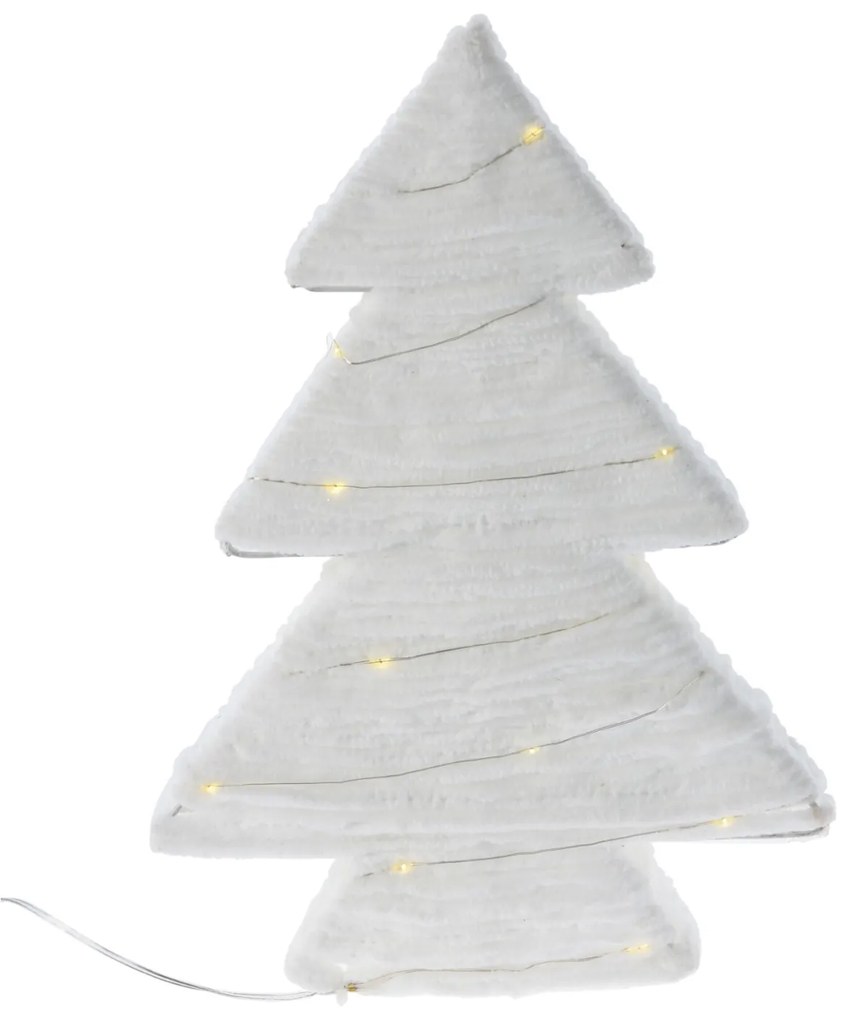 Brad decorativ din material cu LED, 30 cm