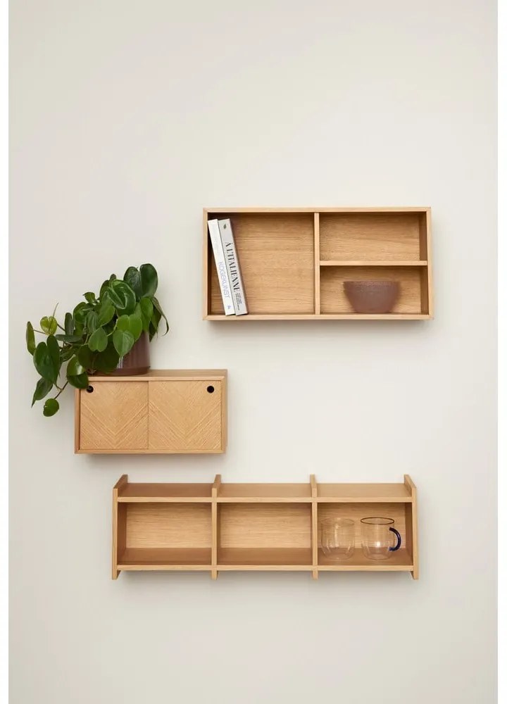 Raft în culoare naturală etajat cu aspect de lemn de stejar 80 cm Focal – Hübsch