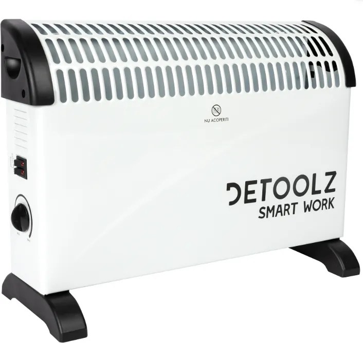 Convector,calorifer electric Detoolz, 2KW, 3 trepte de putere, cu termostat reglabil