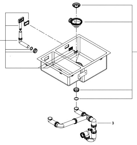 GROHE 31576SD1 - Chiuvetă de bucătărie K700U 595 × 450 mm, inox