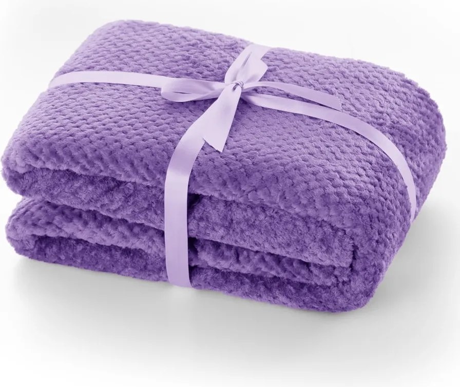 Pătură din microfibră DecoKing Henry, 70 x 150 cm, mov