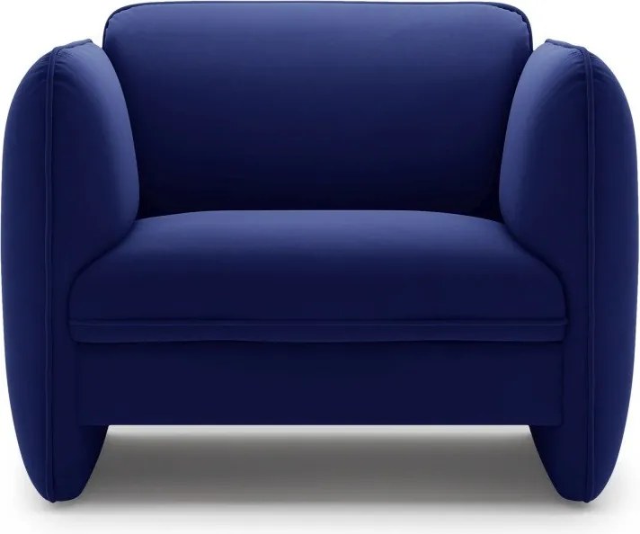 Fotoliu albastru cu tapițerie din catifea Georgia – Micadoni