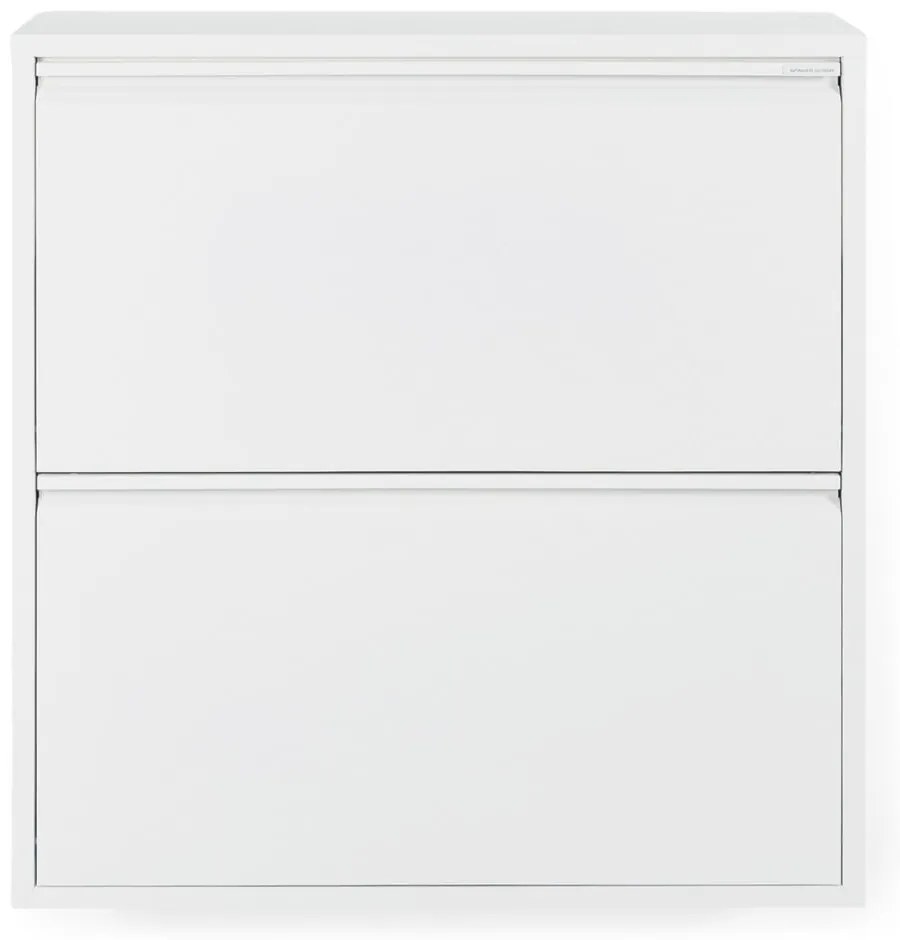 Pantofar alb cu deschidere înclinată din metal 75x77,5x22,5 cm Billy – Spinder Design