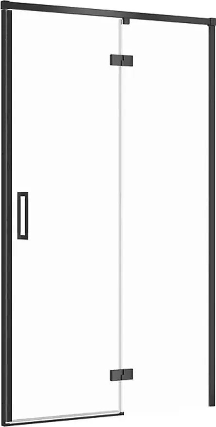 Usa de nisa batanta Cersanit Larga 120 cm sticla 6 mm negru dreapta