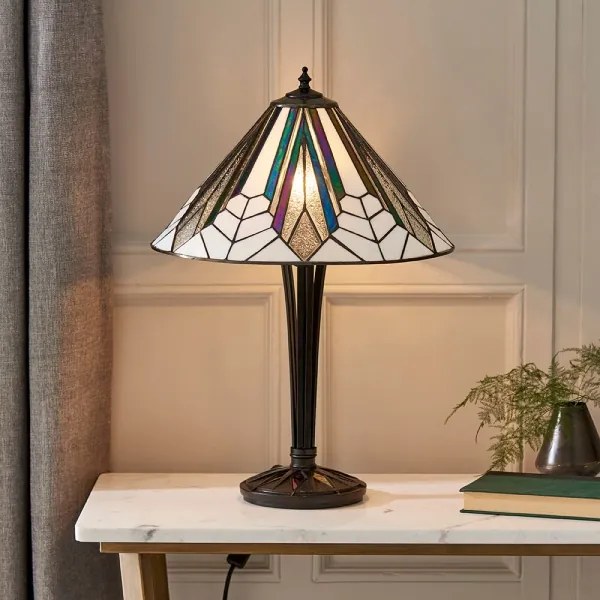 Endon 63939 - Lampă de masă Tiffany ASTORIA, 2 x E27, max. 60 W, 230 V, Ø 40 cm