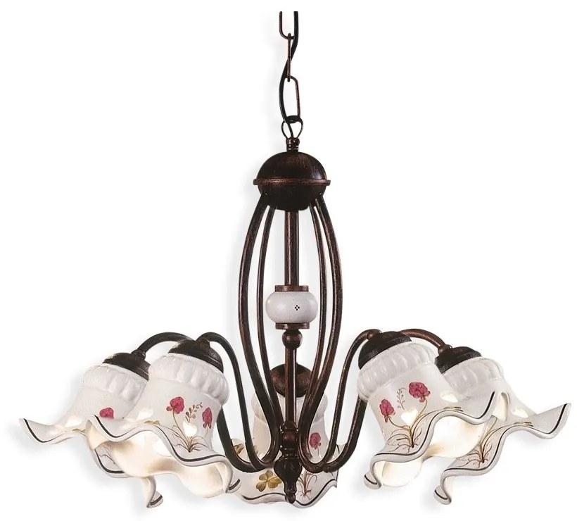 Candelabru clasic cu 5 brate realizat manual din ceramica CHIETI