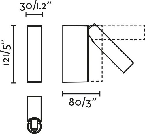 Aplica cu reader LED directionabil stil minimalist CRONOS alb