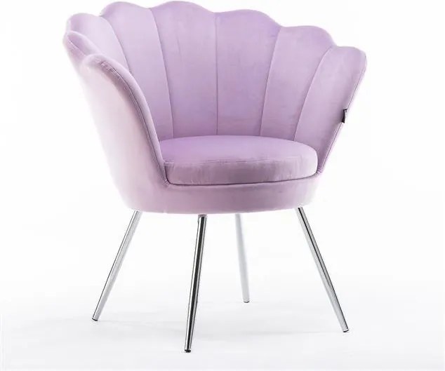 Fotoliu FREY Heather din Catifea cu Picioare Chrom