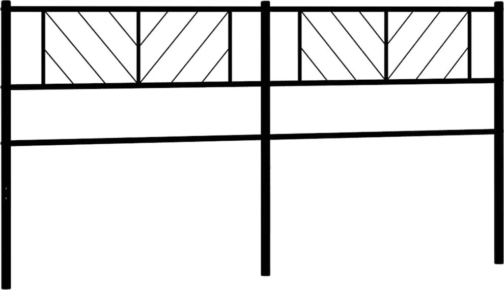 vidaXL Tăblie de pat de schimb metalică, negru, 193 cm