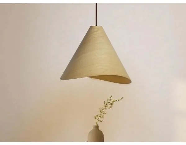 Lustră suspendată pe cablu din lemn masiv, Ø 45 cm, 1xE27/60W/230V, stejar/hevea