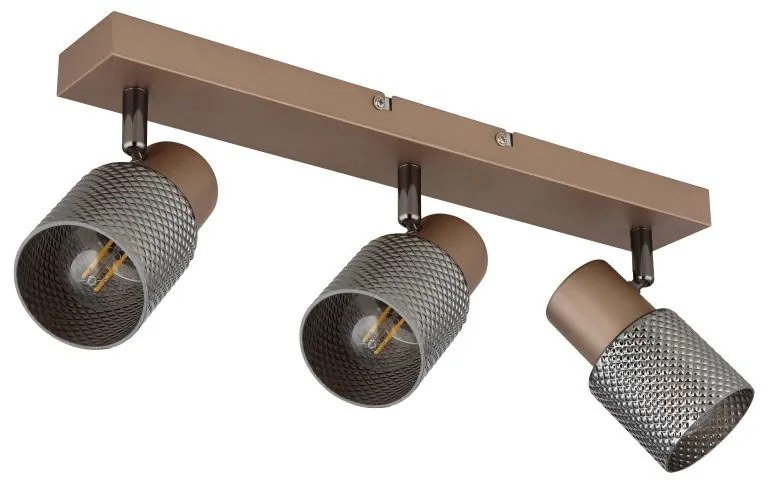 Plafoniera cu 3 Spoturi directionabile metal cafea SATELLA