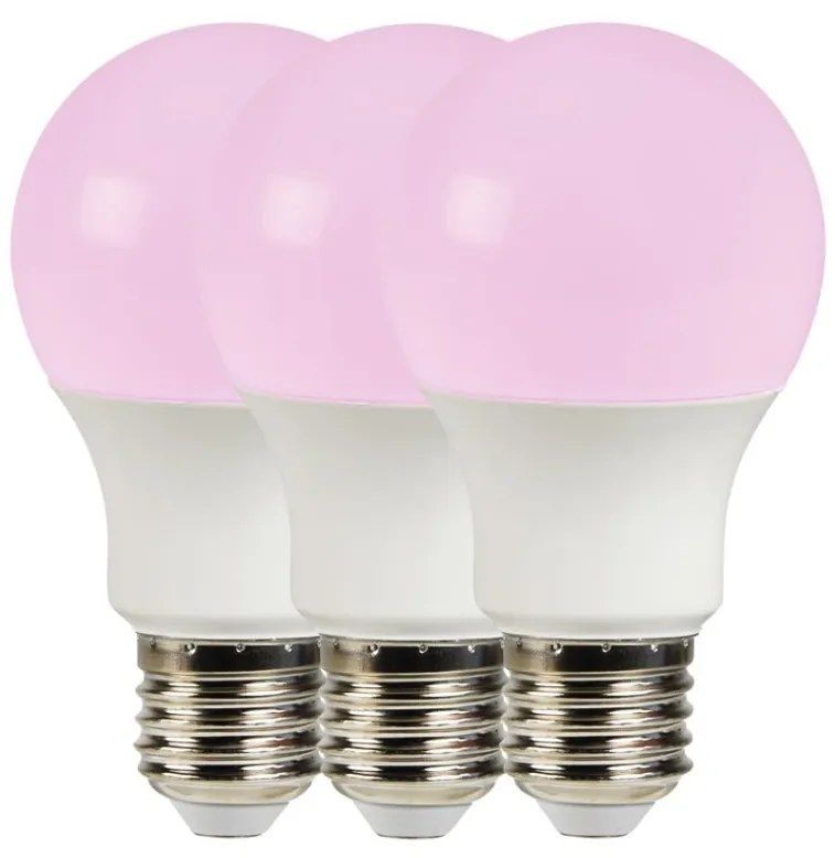 Set de 3 becuri Smart LED RGB E27 A60 8W 2200-6500K 806Lm White