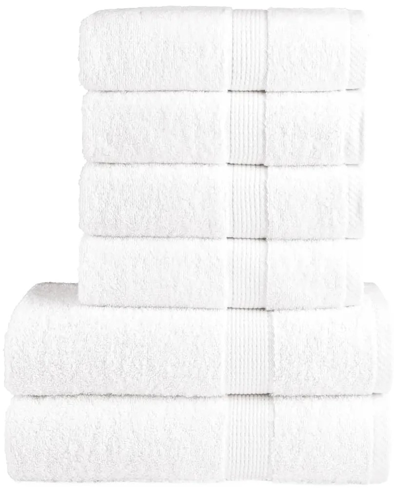 vidaXL Set de prosoape premium SOLUND, 6 piese, alb, 600 g/m²
