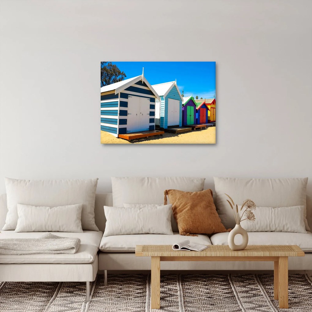 Tablou - Plaja Brighton, Melbourne, Australia (70x50 cm)