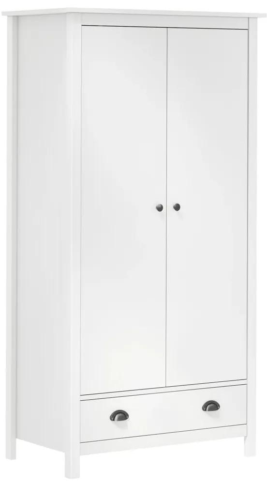 288948 vidaXL Șifonier cu 2 uși Hill, alb, 89x50x170 cm, lemn masiv de pin