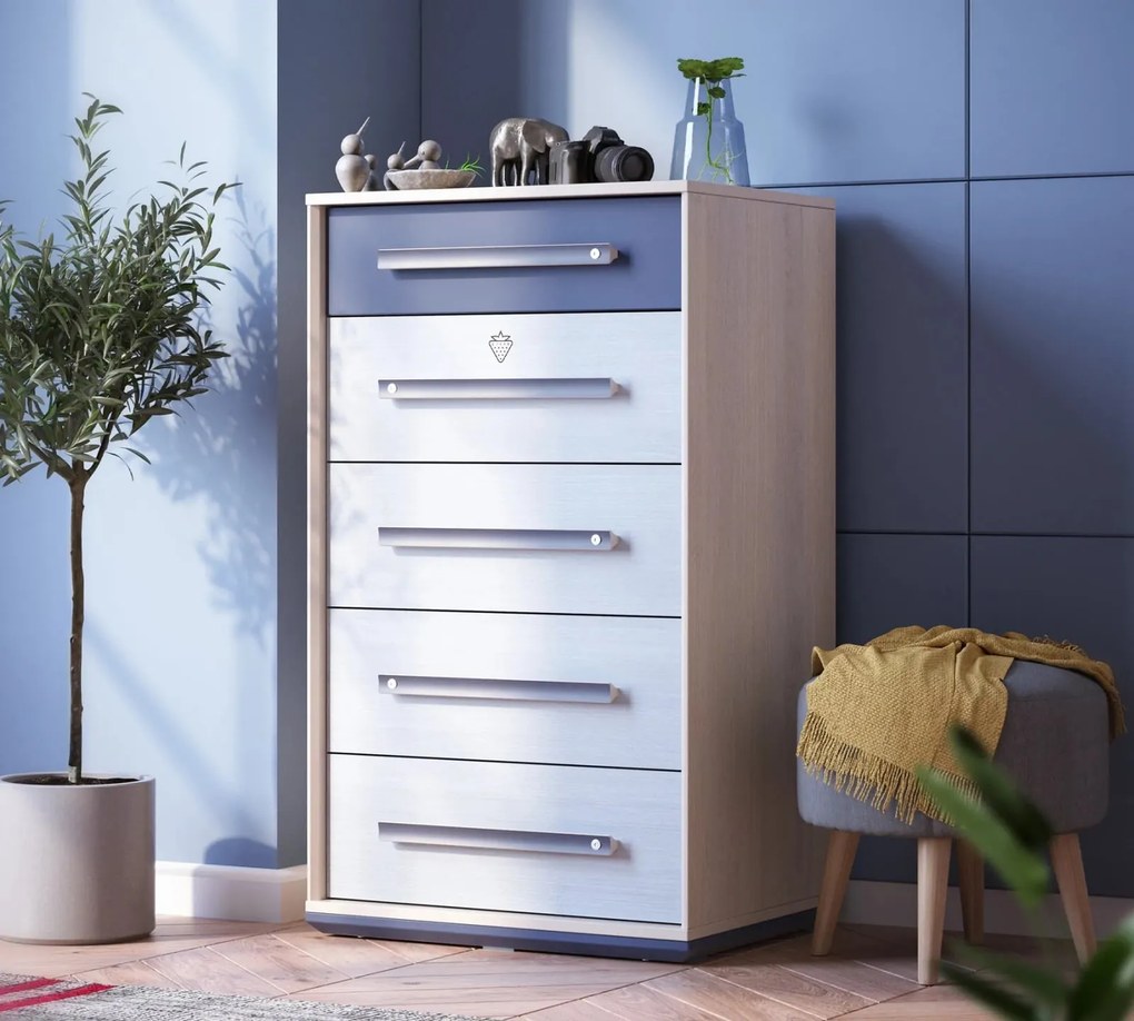 Comoda cu 5 sertare din Colectia Trio 60x103x46 cm