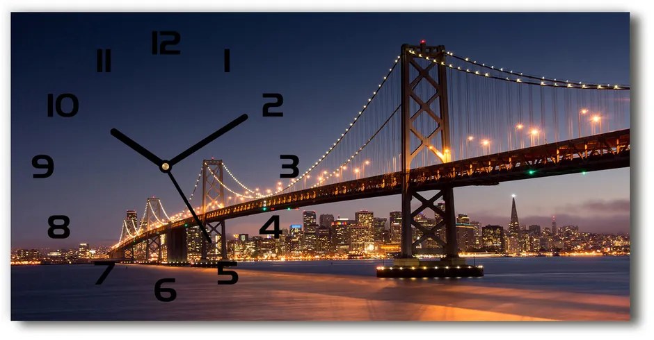 Ceas de perete modern din sticla Podul din San Francisco