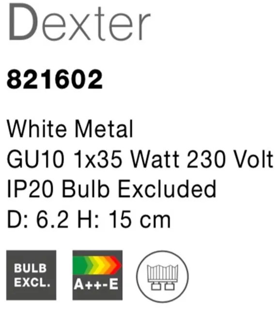 Aplica tip spot aplicat design modern DEXTER alba NVL-821602