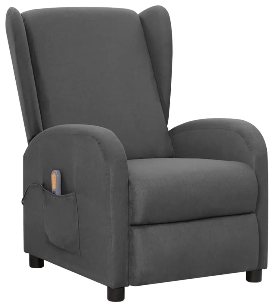 342314 vidaXL Fotoliu de masaj, gri închis, material textil